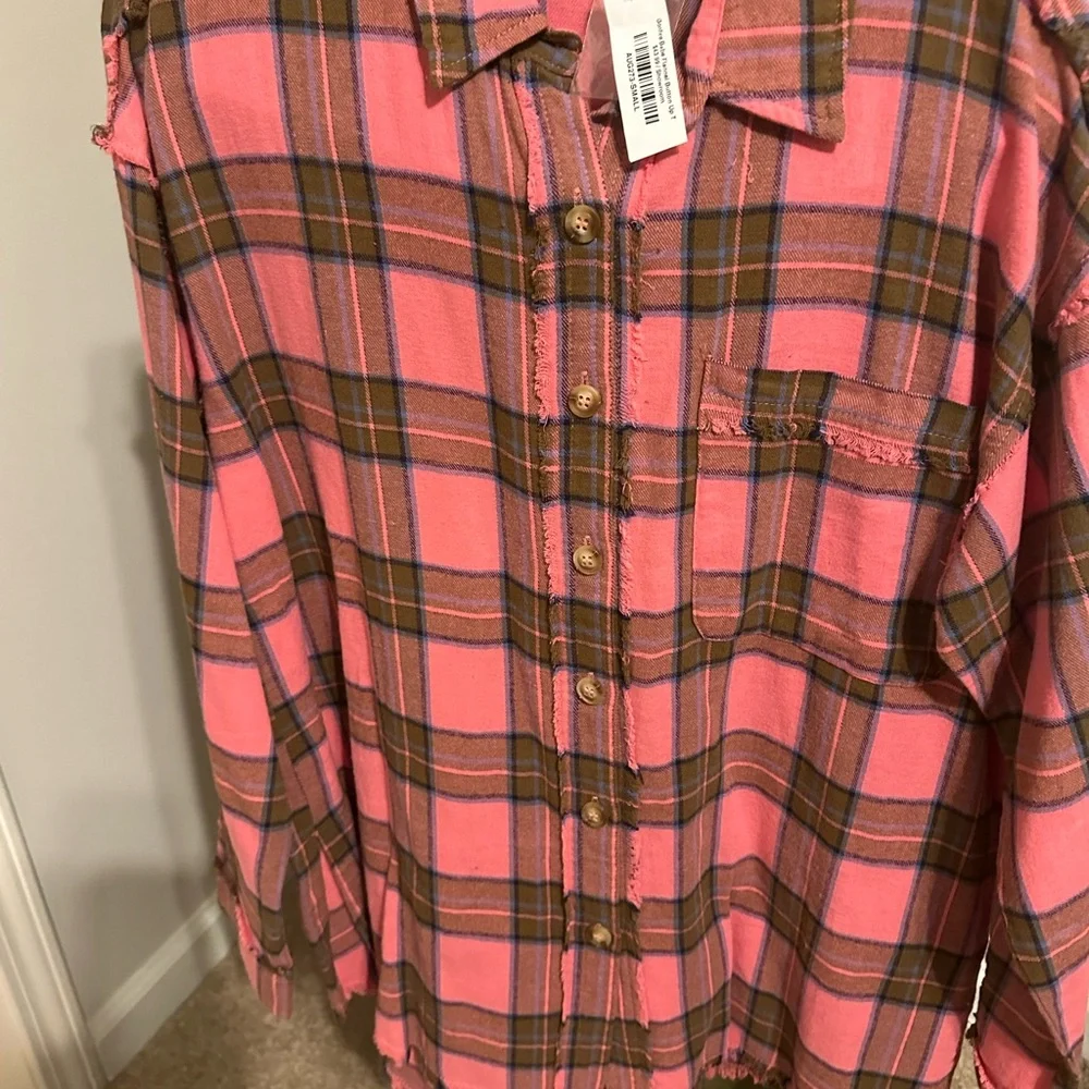 Pink Flannel shirt NWT - Picture 3 of 13